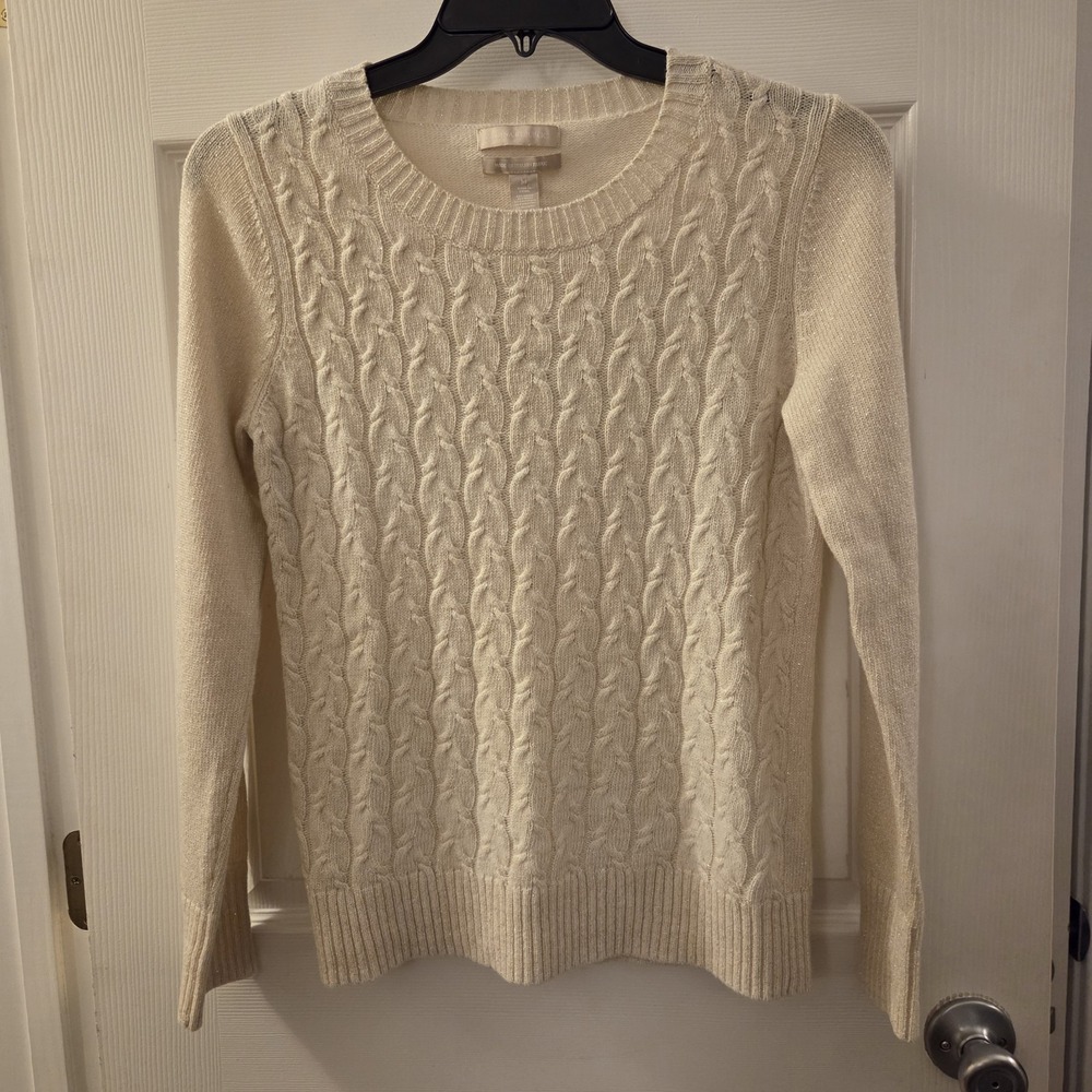 Banana Republic sz M wool cashmere etc blend‎ cable knit sweater NWT casual